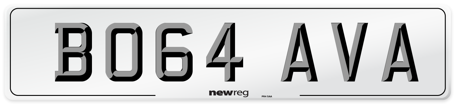 BO64 AVA Number Plate from New Reg